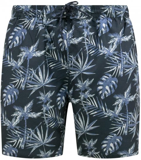 D555 Cleethorpes Hawaii Printed Swimshorts Navy - Kopalne hlače - Moške Kopalne Hlače za Močnejše postave