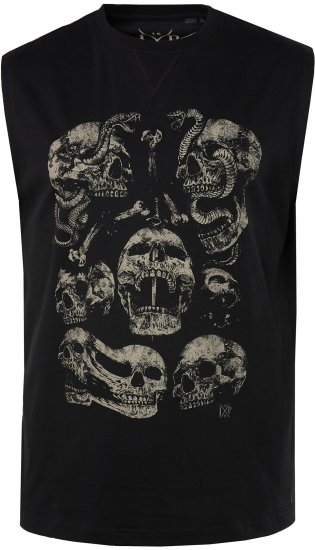 JP1880 Tanktop Skulls Black - Kratke Majice - Moške kratke majice za močnejše postave
