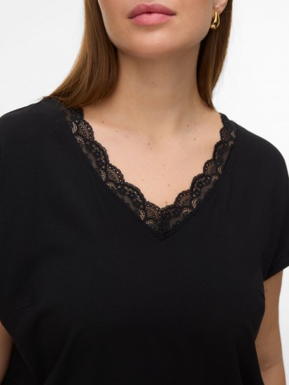 Vero Moda Bella Lace Top Black - Topi - 
