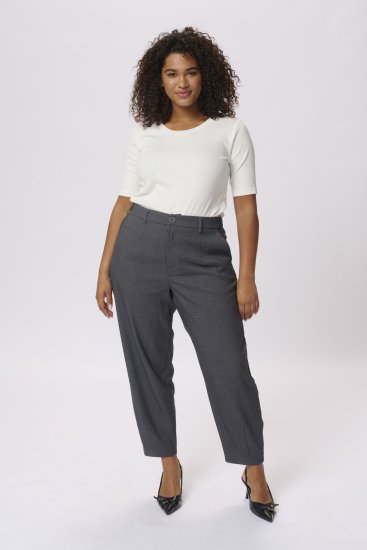 Kaffe Curve Merla Hlače Dark Grey Melange - Kavbojke & Hlače v Velikih Številkah – Plus Size - 