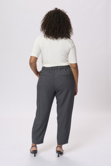 Kaffe Curve Merla Hlače Dark Grey Melange - Kavbojke & Hlače v Velikih Številkah – Plus Size - 