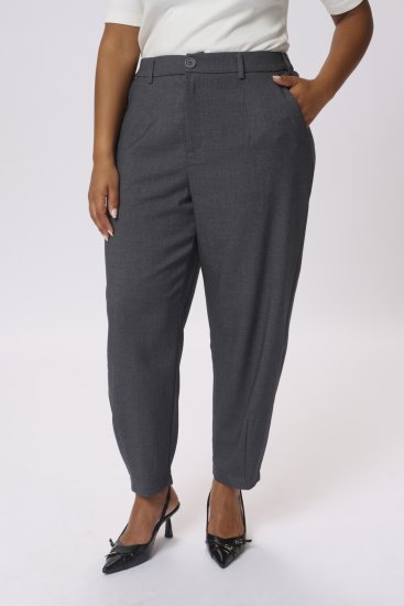 Kaffe Curve Merla Hlače Dark Grey Melange - Kavbojke & Hlače v Velikih Številkah – Plus Size - 