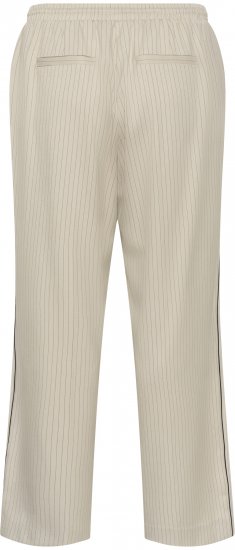 Kaffe Curve Sirana Pants Beige Melange/Black Stripe - Látkové nohavice - 