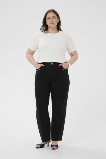 Kaffe Curve Brenn Barrel Twill Jeans Washed Black - Kavbojke - 