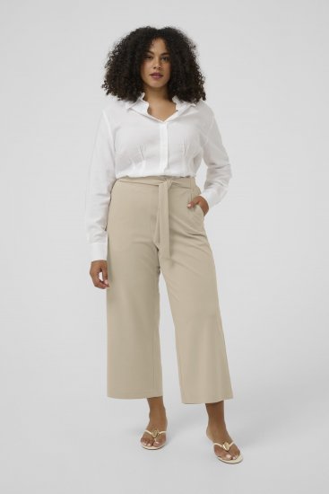 Kaffe Curve Pheolo Cropped Pants Feather Grey - Látkové nohavice - 