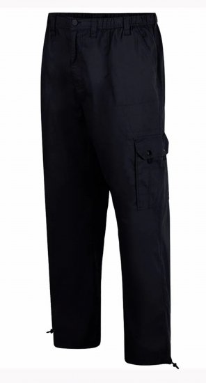 Espionage TR048 Cargo Trousers Black - Cargo hlače - Moške Cargo Hlače za Močnejše Postave