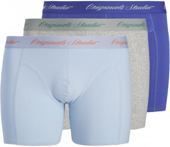 Jack & Jones Norrebro Solid Trunks 3-Pack Blue - Boksarice - Moške Boksarice za Močnejše postave