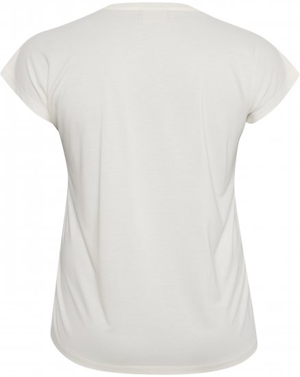 Kaffe Curve Lina V-Neck T-Shirt White - Majice - 