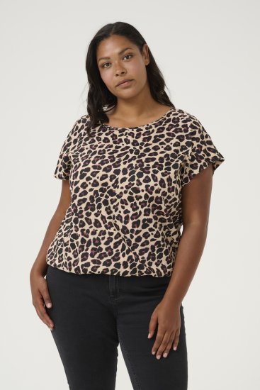 Kaffe Curve Sonna Stanley Top Leopardji potisk - Majice - 