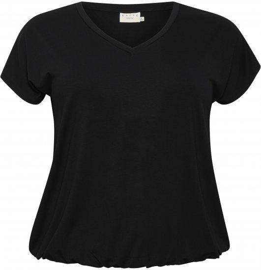 Kaffe Curve Jena V-Neck Majica Globoko črna - Majice - 