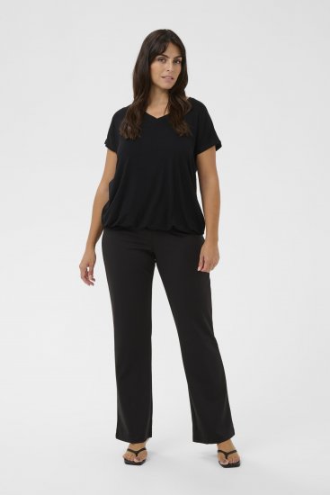 Kaffe Curve Jena V-Neck Majica Globoko črna - Majice - 