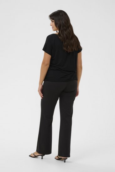 Kaffe Curve Jena V-Neck Majica Globoko črna - Majice - 