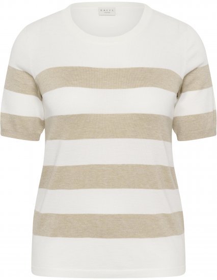 Kaffe Curve Lizzy Striped Pullover Chalk/Feather Grey Bold Stripe - Majice - 