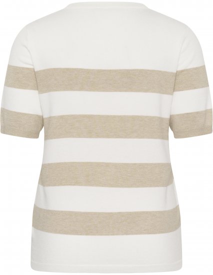 Kaffe Curve Lizzy Striped Pullover Chalk/Feather Grey Bold Stripe - Majice - 