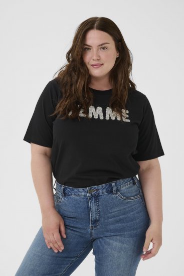 Kaffe Curve Ariana T-Shirt Black - Majice - 