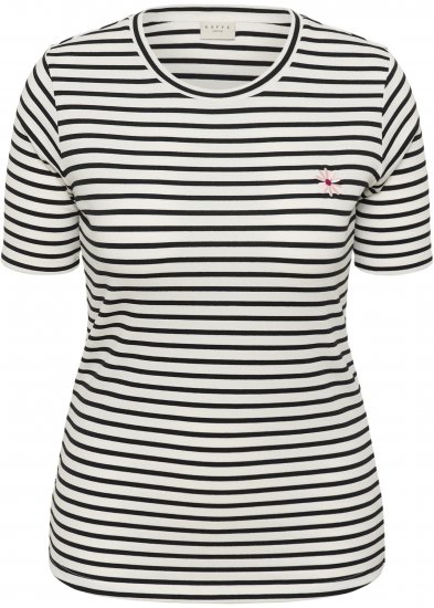 Kaffe Curve Lia Flower T-Shirt Chalk/Deep Black - Majice - 