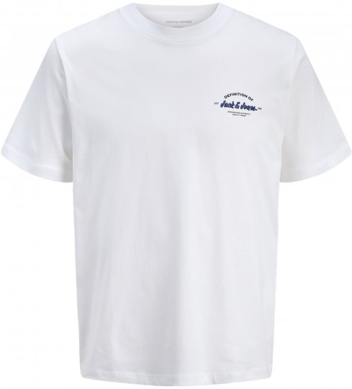 Jack & Jones Brandon T-Shirt White - Kratke Majice - Moške kratke majice za močnejše postave