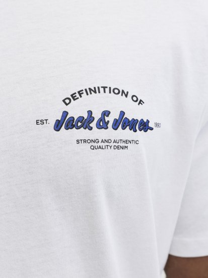 Jack & Jones Brandon T-Shirt White - Kratke Majice - Moške kratke majice za močnejše postave