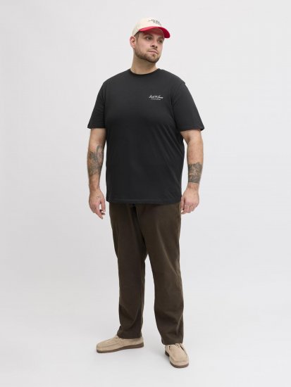 Jack & Jones Archive Majica Črna - Kratke Majice - Moške kratke majice za močnejše postave