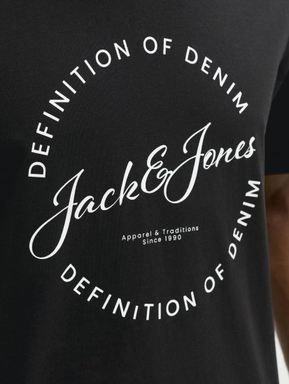 Jack & Jones Grayson Majica Črna - Kratke Majice - Moške kratke majice za močnejše postave