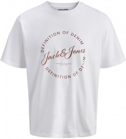 Jack & Jones Grayson Majica Bela - Kratke Majice - Moške kratke majice za močnejše postave