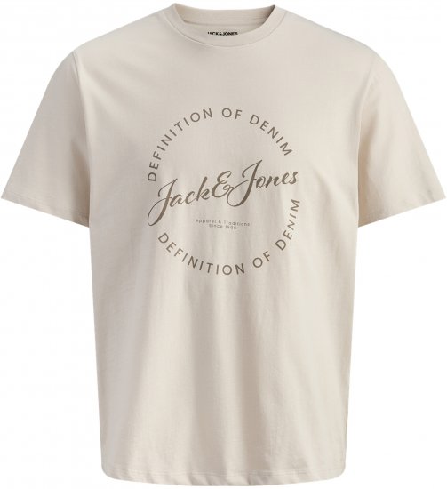 Jack & Jones Grayson Majica Bež - Kratke Majice - Moške kratke majice za močnejše postave