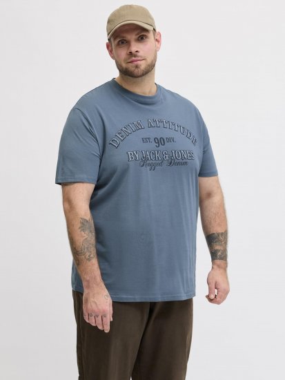 Jack & Jones Edenver T-Shirt Blue - Kratke Majice - Moške kratke majice za močnejše postave