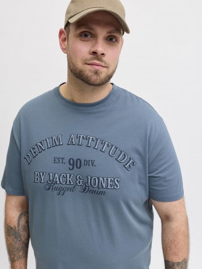 Jack & Jones Edenver T-Shirt Blue - Kratke Majice - Moške kratke majice za močnejše postave