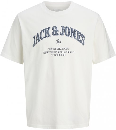 Jack & Jones Edenver T-Shirt White - Kratke Majice - Moške kratke majice za močnejše postave