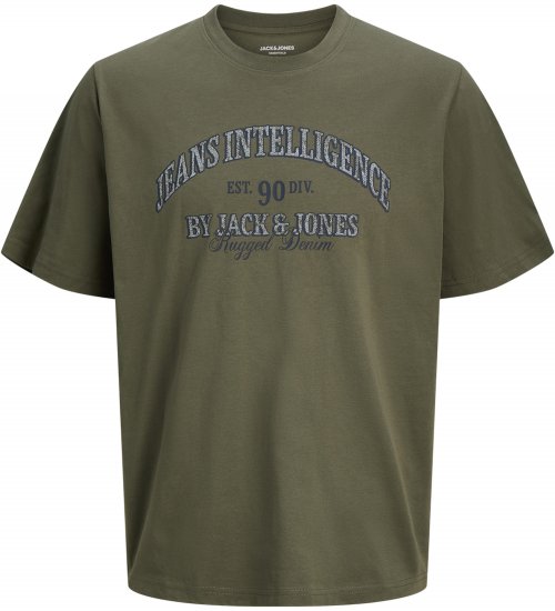 Jack & Jones Edenver T-Shirt Khaki - Kratke Majice - Moške kratke majice za močnejše postave
