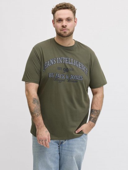 Jack & Jones Edenver T-Shirt Khaki - Kratke Majice - Moške kratke majice za močnejše postave