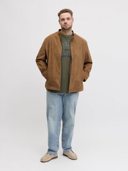 Jack & Jones Edenver T-Shirt Khaki - Kratke Majice - Moške kratke majice za močnejše postave