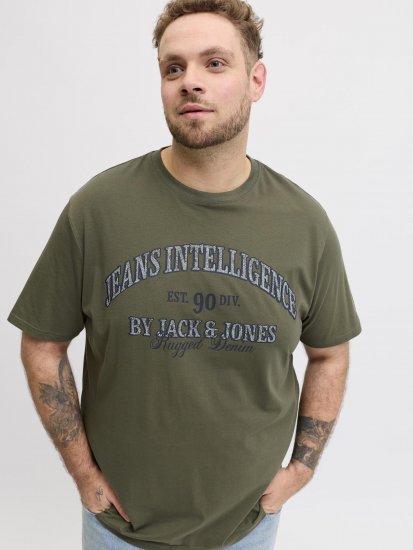 Jack & Jones Edenver T-Shirt Khaki - Kratke Majice - Moške kratke majice za močnejše postave