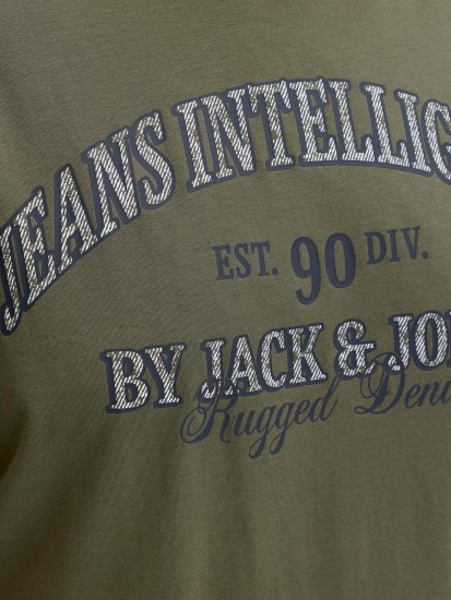 Jack & Jones Edenver T-Shirt Khaki - Kratke Majice - Moške kratke majice za močnejše postave