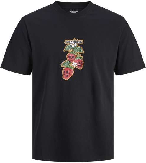Jack & Jones Catskills Majica Črna - Kratke Majice - Moške kratke majice za močnejše postave
