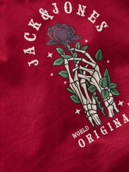 Jack & Jones Catskills Majica Rdeča - Kratke Majice - Moške kratke majice za močnejše postave