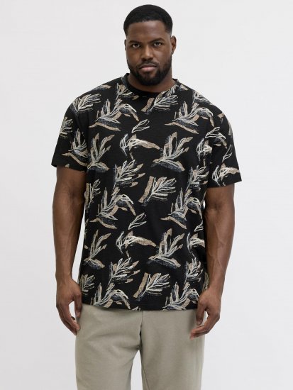 Jack & Jones Montauk T-Shirt Black - Kratke Majice - Moške kratke majice za močnejše postave
