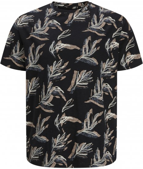 Jack & Jones Montauk T-Shirt Black - Kratke Majice - Moške kratke majice za močnejše postave