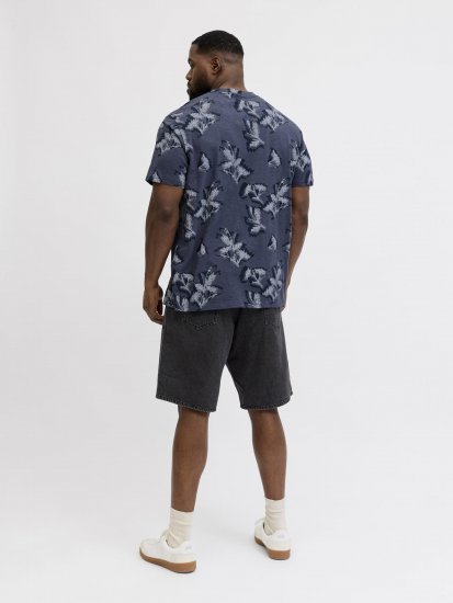 Jack & Jones Montauk T-Shirt Blue - Kratke Majice - Moške kratke majice za močnejše postave