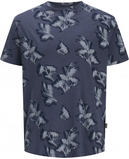 Jack & Jones Montauk T-Shirt Blue - Kratke Majice - Moške kratke majice za močnejše postave