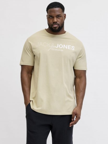 Jack & Jones Blaneo Short Sleeve T-shirt Beige - Kratke Majice - Moške kratke majice za močnejše postave