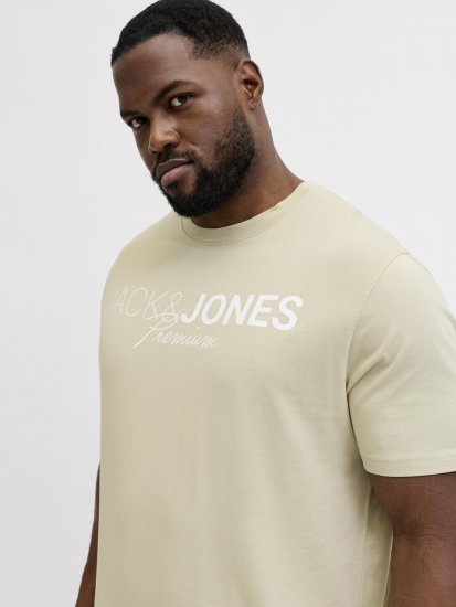 Jack & Jones Blaneo Short Sleeve T-shirt Beige - Kratke Majice - Moške kratke majice za močnejše postave