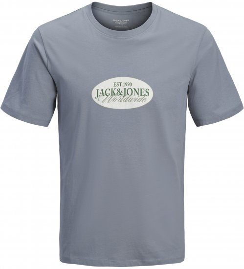 Jack & Jones Catskills Worldwide Majica Modra - Kratke Majice - Moške kratke majice za močnejše postave