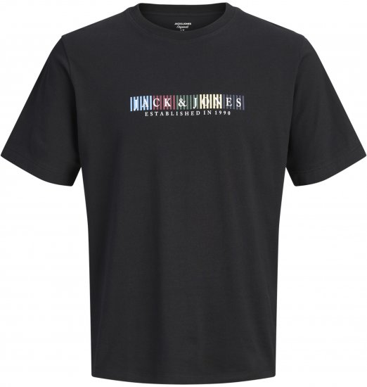 Jack & Jones Nantucket Branding Majica Črna - Kratke Majice - Moške kratke majice za močnejše postave