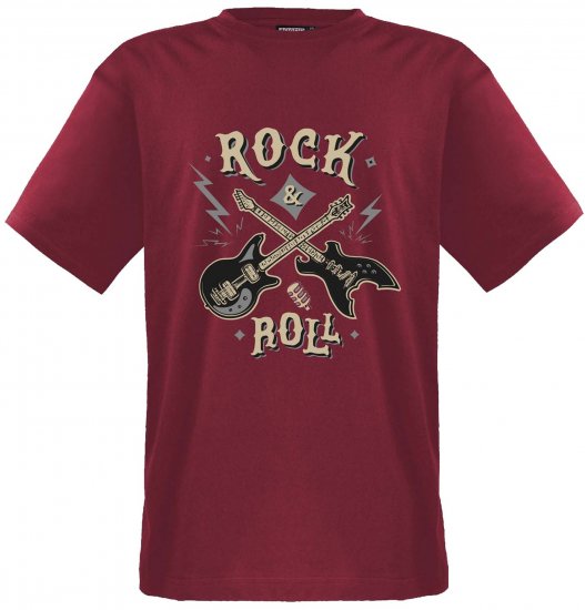 Adamo Rock and Roll Comfort Fit T-Shirt Red - Majice s potiskom - 