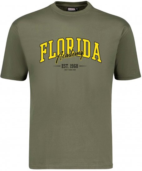 Adamo Florida Comfort Fit T-Shirt Olive Green - Kratke Majice - Moške kratke majice za močnejše postave