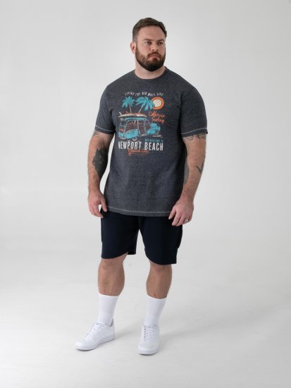 D555 Moyles Newport Beach Woody Car Printed T-Shirt Navy Twist - Majice s potiskom - 