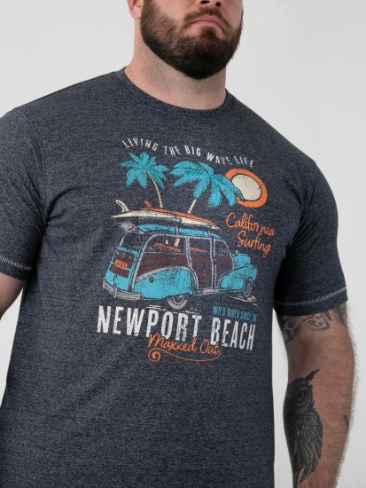 D555 Moyles Newport Beach Woody Car Printed T-Shirt Navy Twist - Majice s potiskom - 