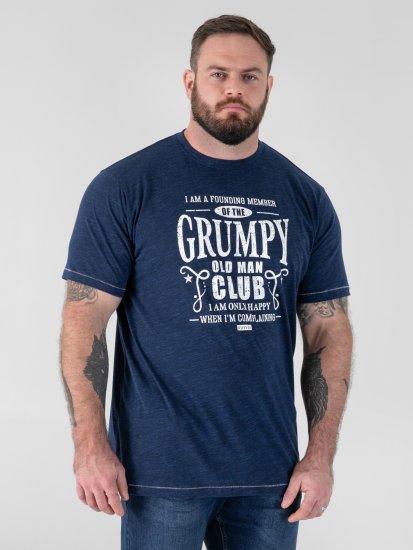 D555 Cooper Grumpy Old Man Printed T-Shirt Navy - Majice s potiskom - 