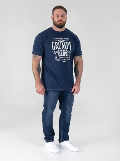 D555 Cooper Grumpy Old Man Printed T-Shirt Navy - Majice s potiskom - 